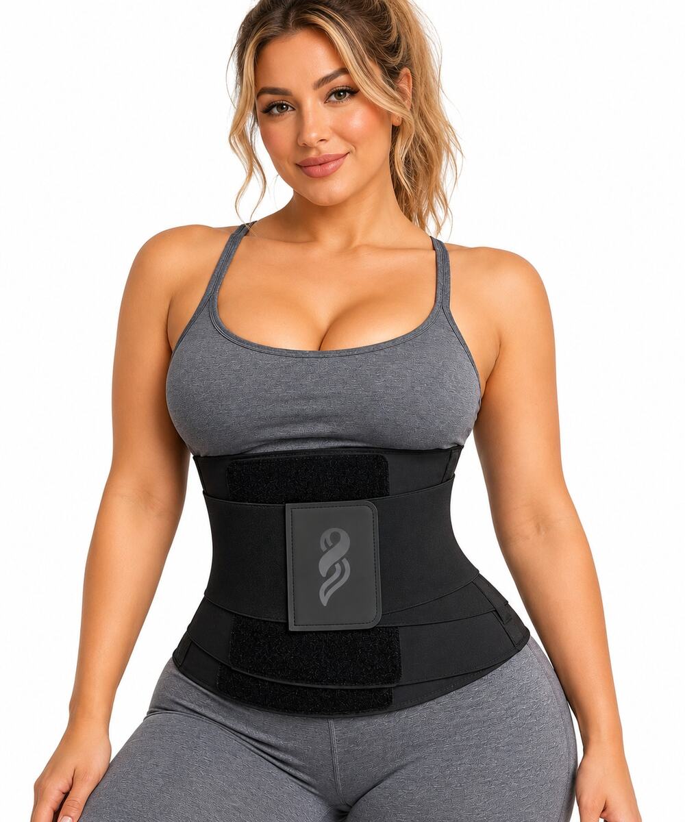 FeelinGirl XXL Waist Trainer Belt Triple Wrap Tummy Control Black NWOT